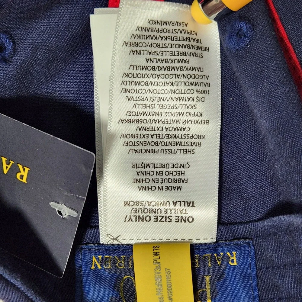 Polo Ralph Lauren Mens Navy Blue 1967-1987 Crossed Flags Crest Baseball Cap NWT
